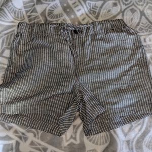Grey white striped shorts